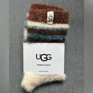 UGG Women's Fuzzy Socks Striped One Size (US 5-10) Cozy Fluffy Soft Warm Socks